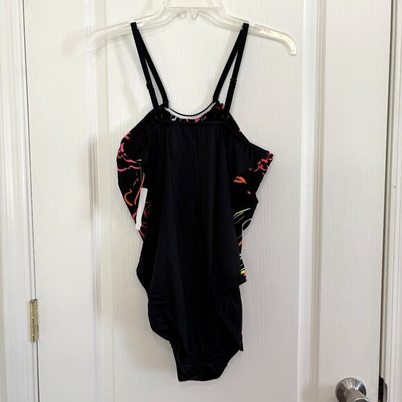 Magicsuit by Miraclesuit Jill Neon Nature Swimsuit 1-PC Black Multi Size 12 NEW - Picture 6 of 10